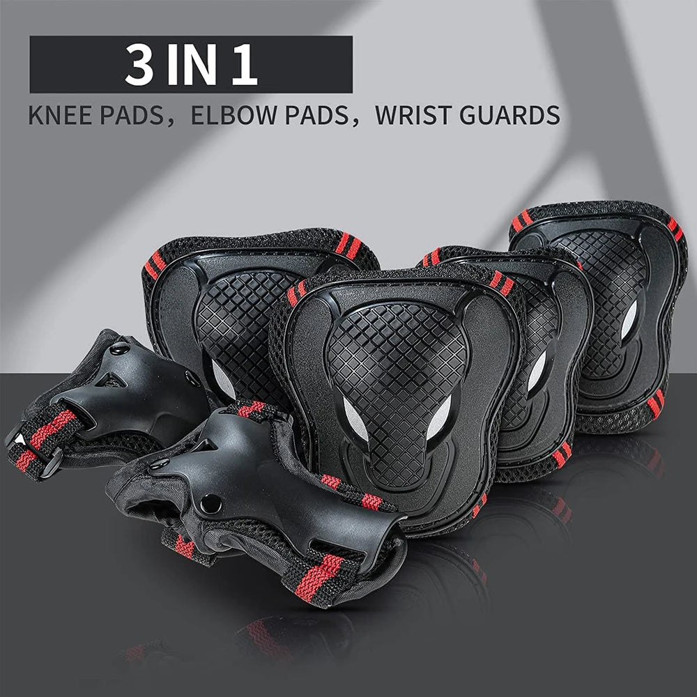 6Pcs/set Teens & Adult Knee Pads Elbow Pads Wrist Guards Protective Gear