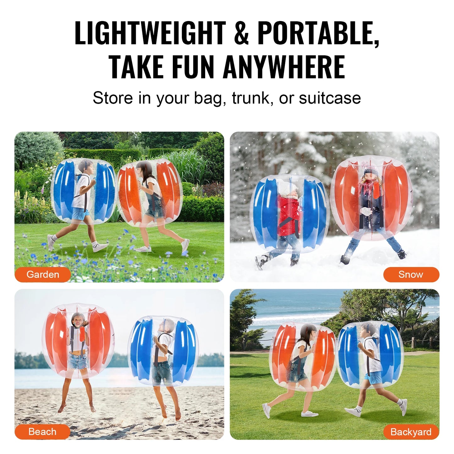 VEVOR 2-Pack 2/3FT Inflatable Bumper Balls Body Sumo for Kids & Teens