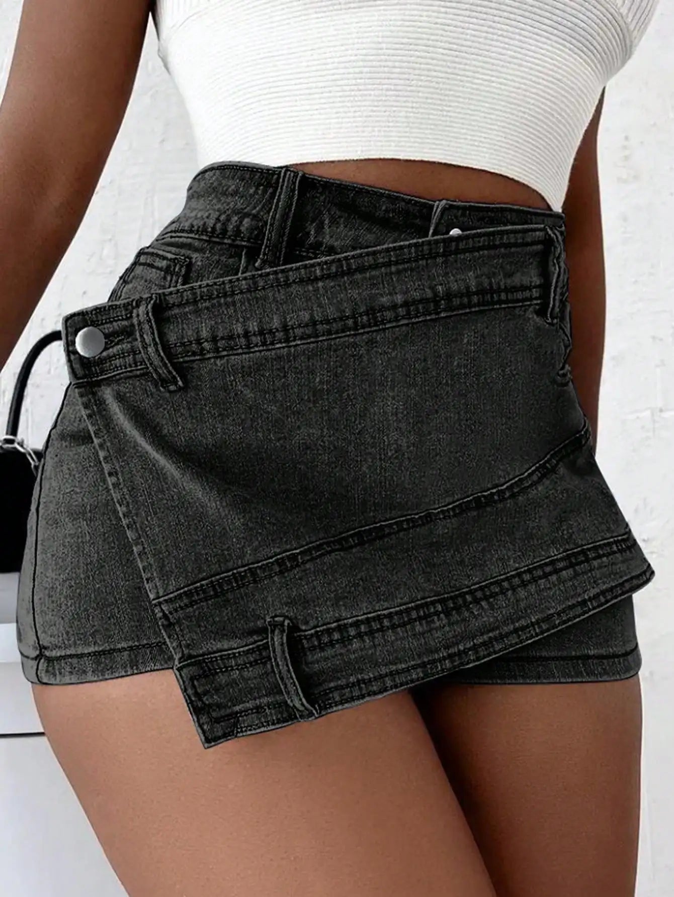 Womens Fashion Denim Mini Skort