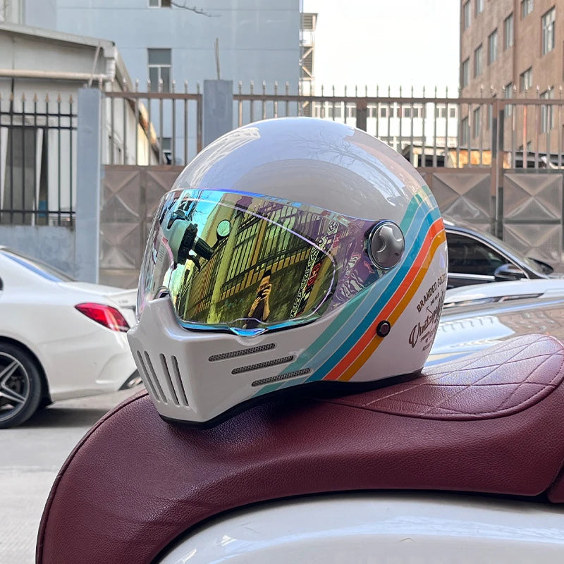 DOT Motorcross Vintage Full Face Retro Helmet