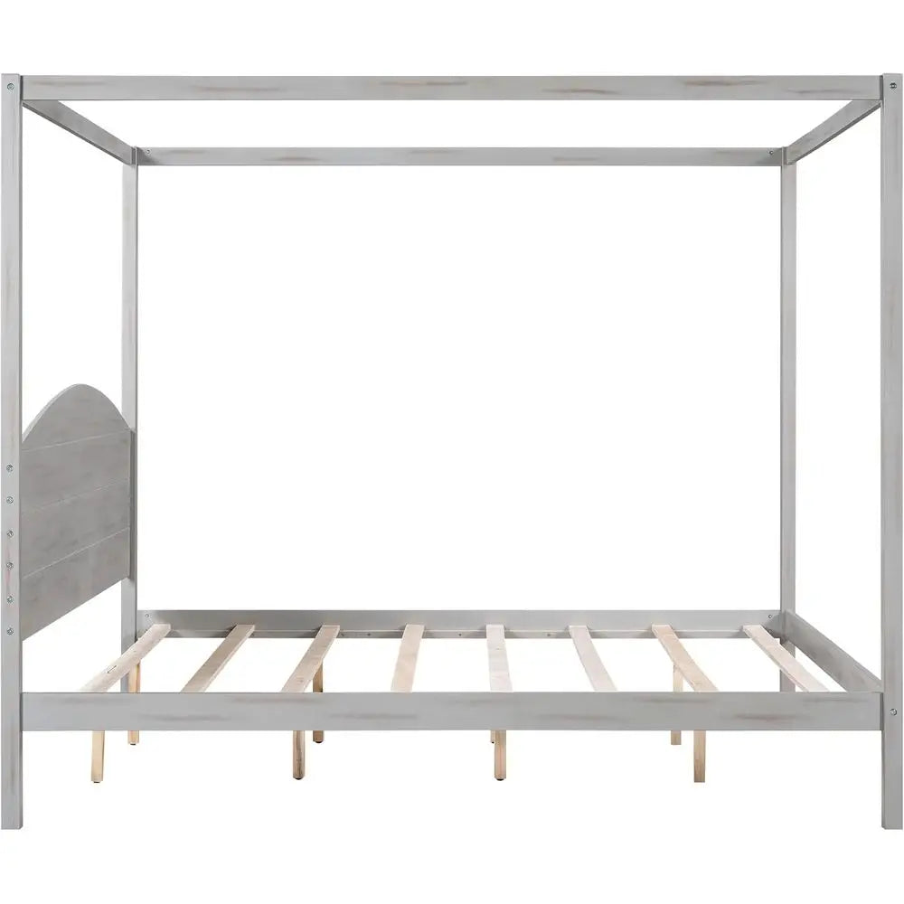 King Size 4 Poster Canopy Bed with Headboard
