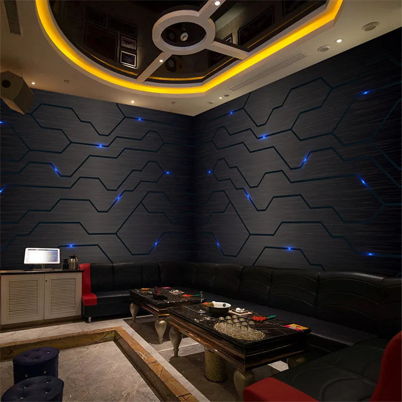 3D Black Metal Circuit Board KTV Wallpaper