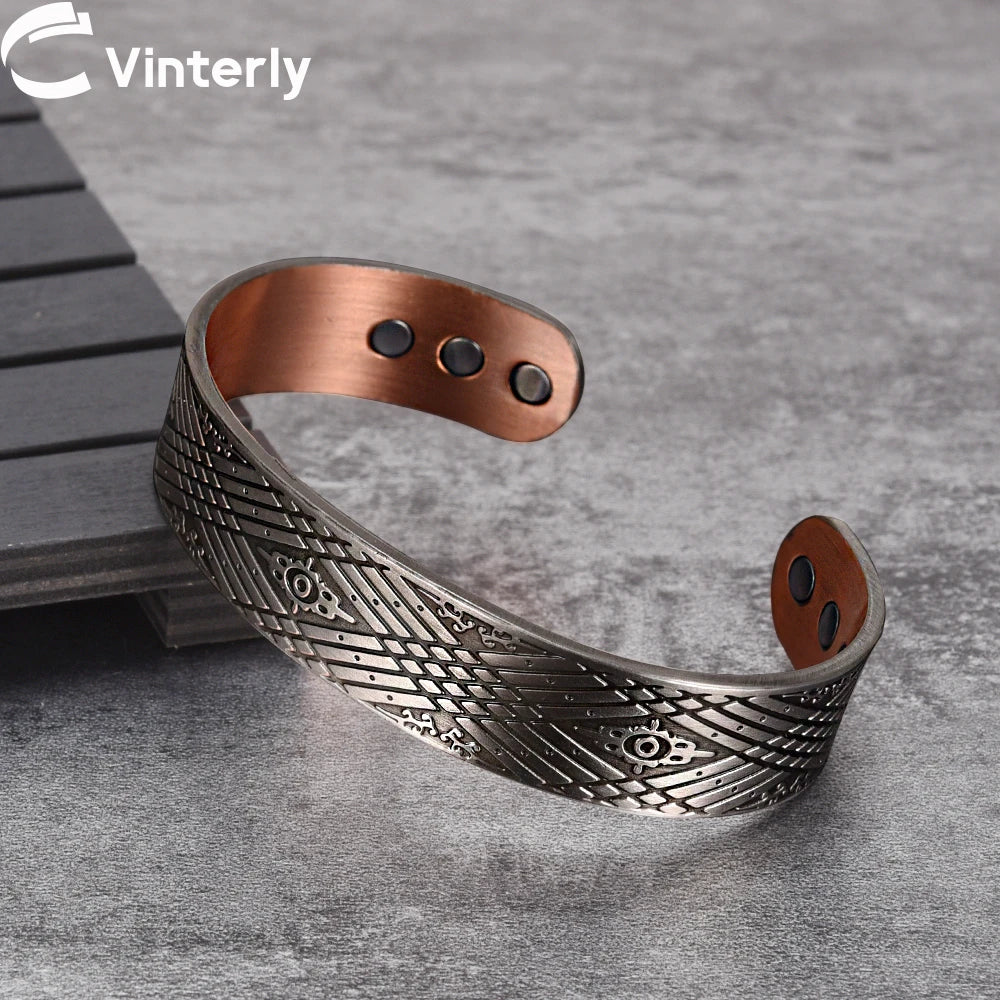Solid Copper Magnetic Therapy 15mm Adjustable Arthritis Relief