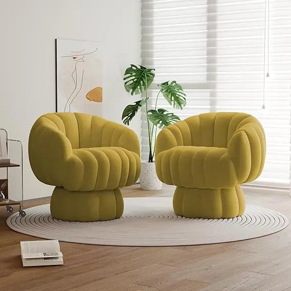 Mid Century Modern 360* Swivel Accent Chair Set of 2