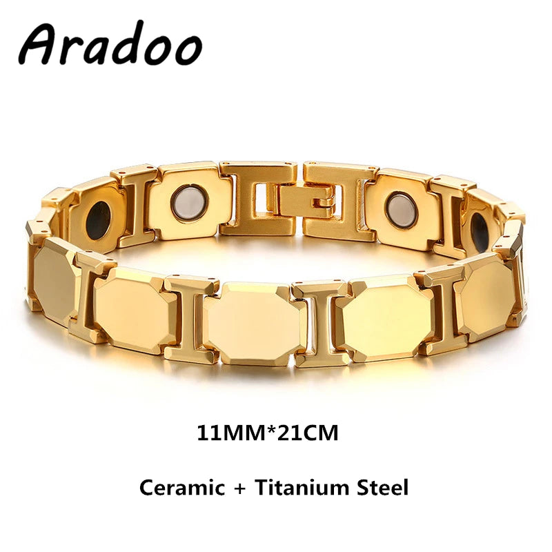 Ceramic Titanium Hematite Magnetic Therapy Bracelet