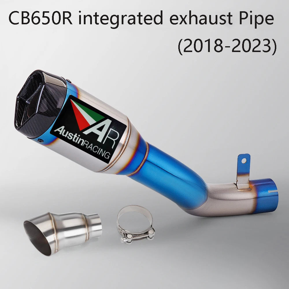 retrofit sr1 blue burning integrated mid-tail motorcycle exhaust kit