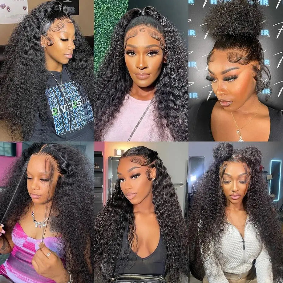 Deep Wave Lace Front Human Hair 180% Deep Curly Brazilian Wig