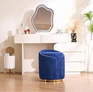Swivel Vanity Stool with Gold Base