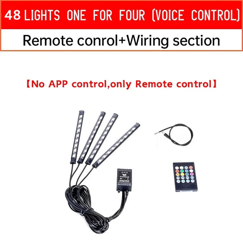 Motorcycle RGB Remote APP Flexible Waterproof Sound Control Decorative Lamp Strip