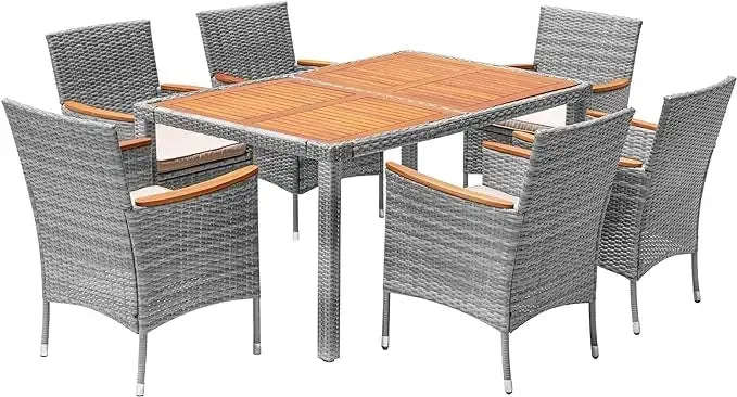 Patio Conversation Set with Acacia Wood Top