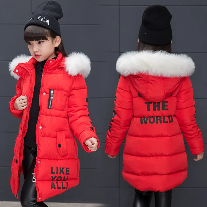 Winter Girls Parka Faux Fur Collar