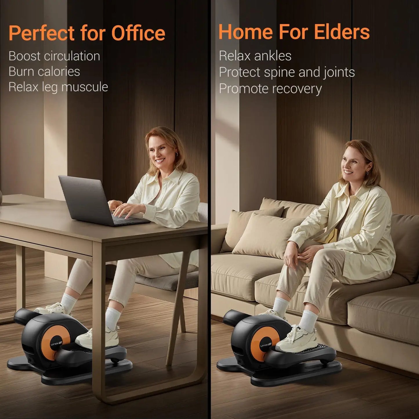 Quiet Electric Seated Leg Exerciser with Remote – Compact Training Machine