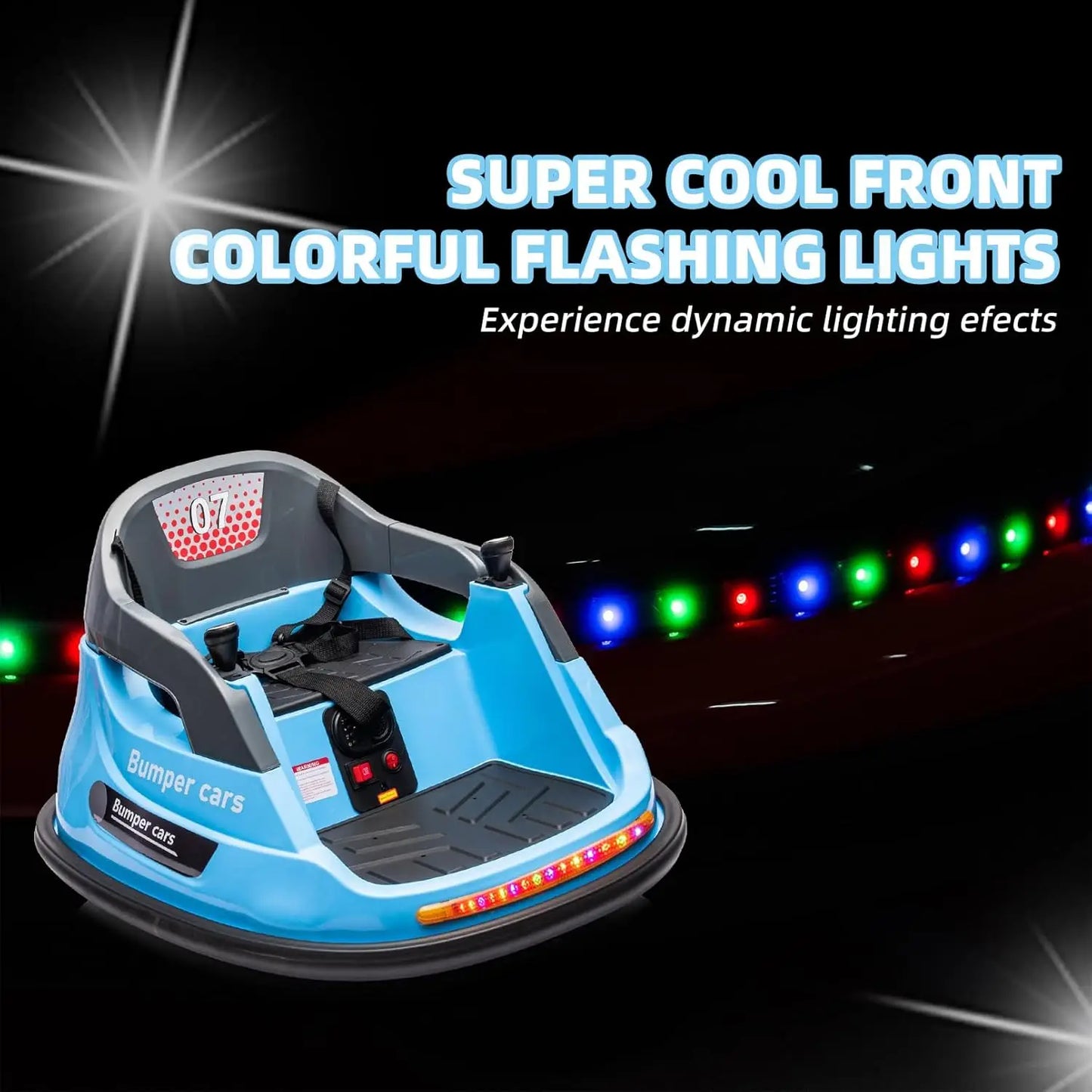 Ride on Bumper Car for Kid W/Remote Control, LED Lights, Bluetooth & 360 Degree Spin
