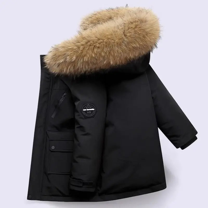 Winter Kids Padded Thick Collar Hooded Outerwear