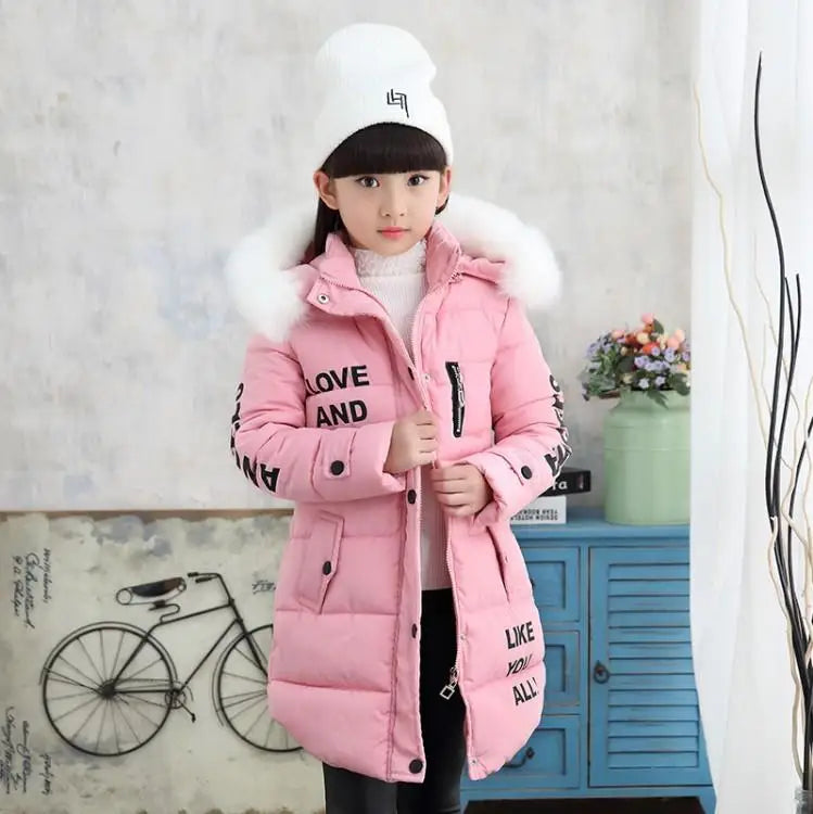 Winter Girls Parka Faux Fur Collar