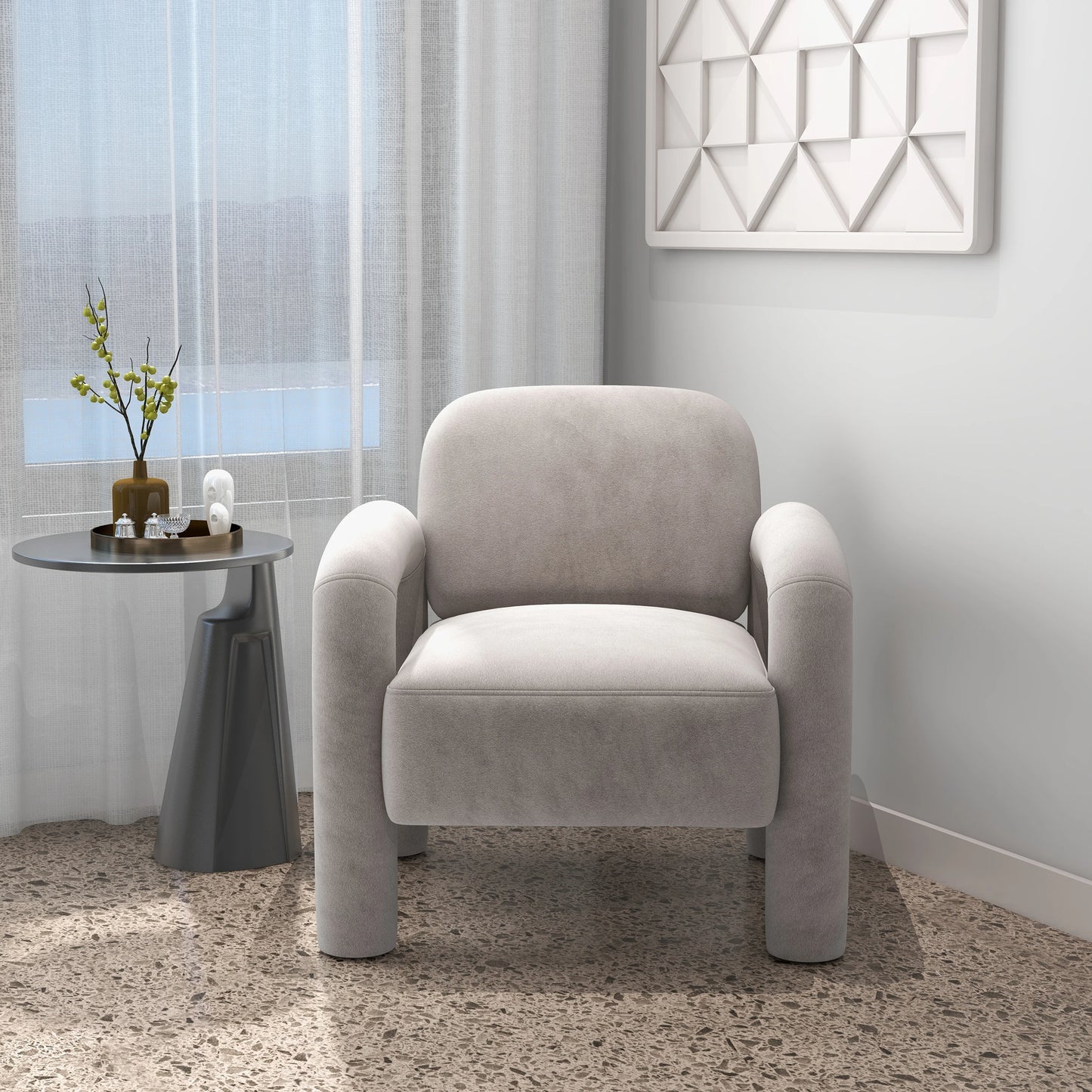 Mid-Century Modern Upholstered Accent Chair