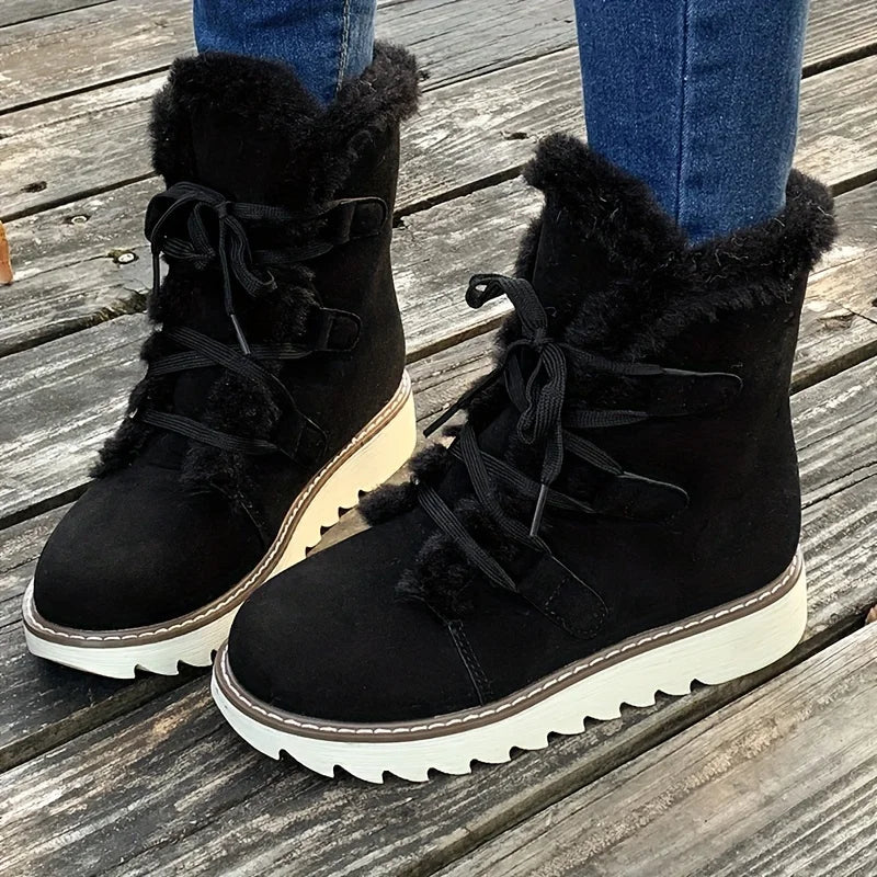 Women's Plush Lined Mid Calf Snow Boots