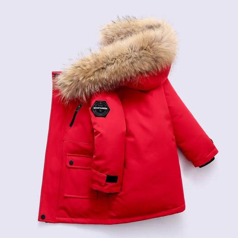 Winter Kids Padded Thick Collar Hooded Outerwear