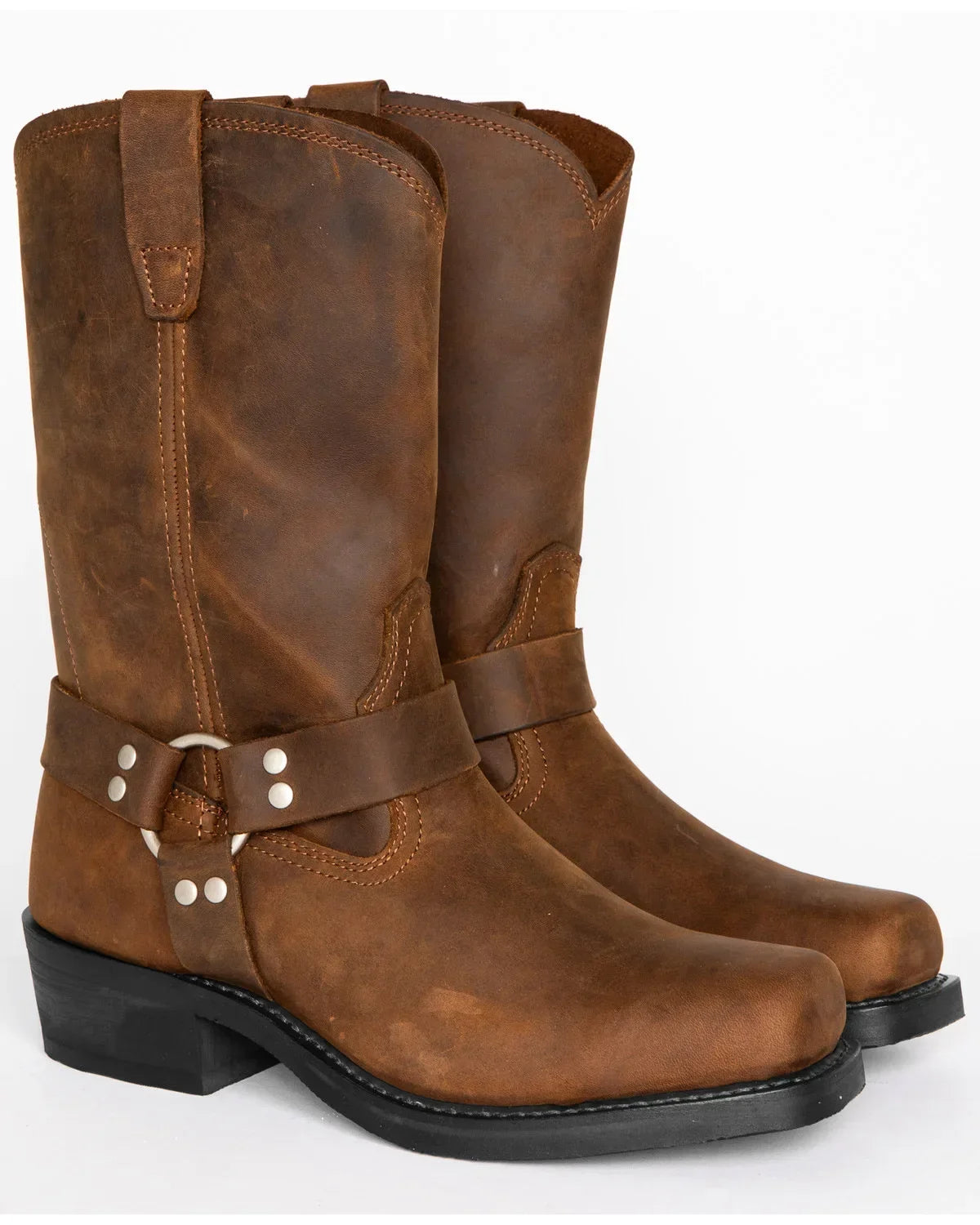 Retro Cowboy Boots Men Mid Calf