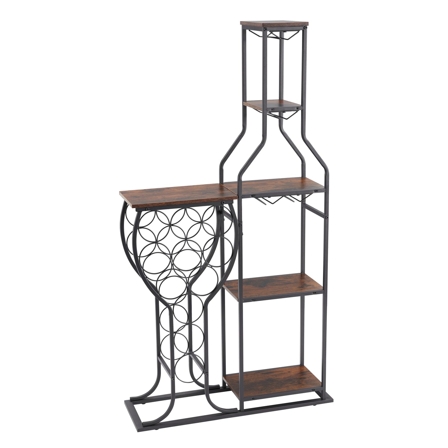 11 Bottle Wine Bakers Rack 5 Tier Freestanding