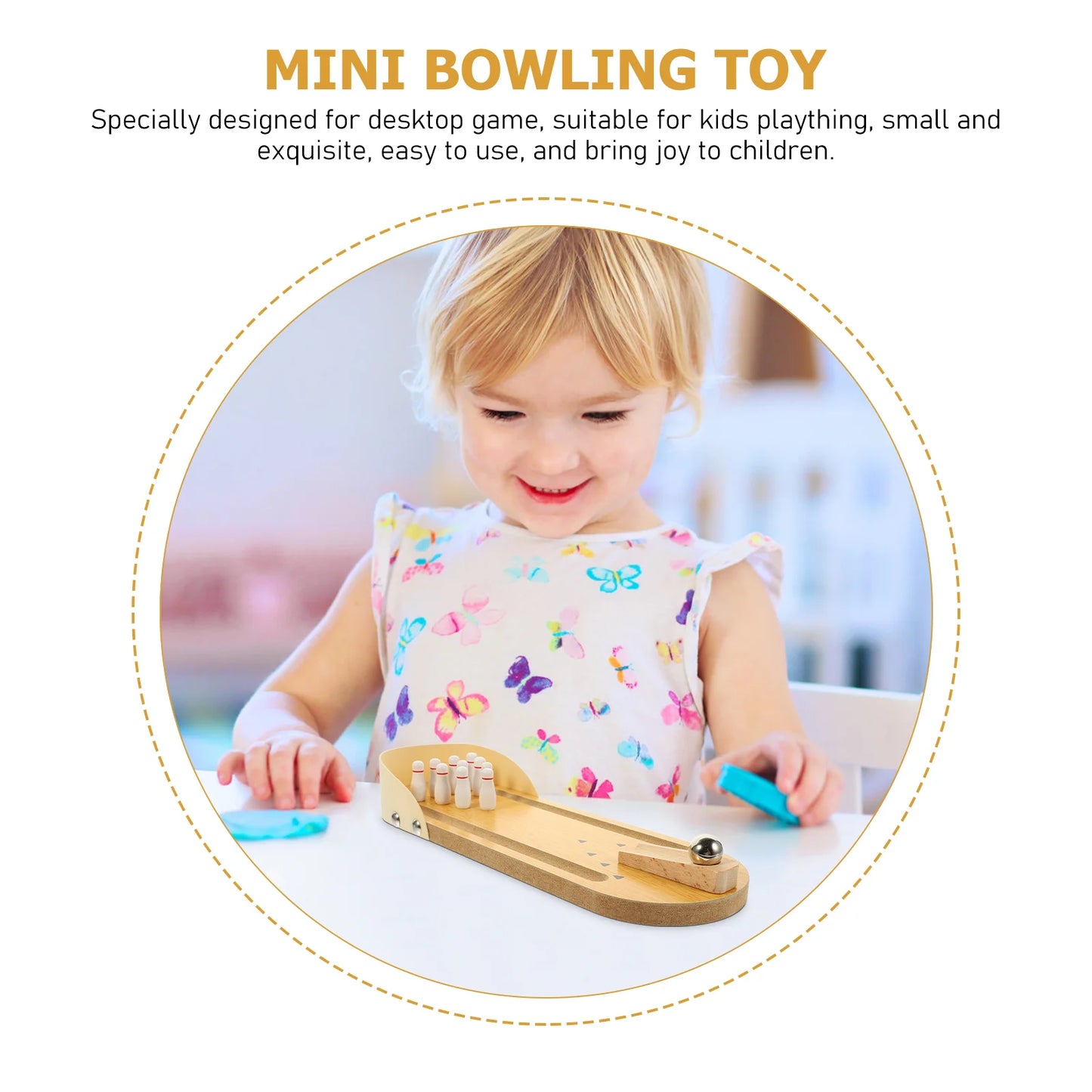 Mini Bowling Wooden Desktop Game