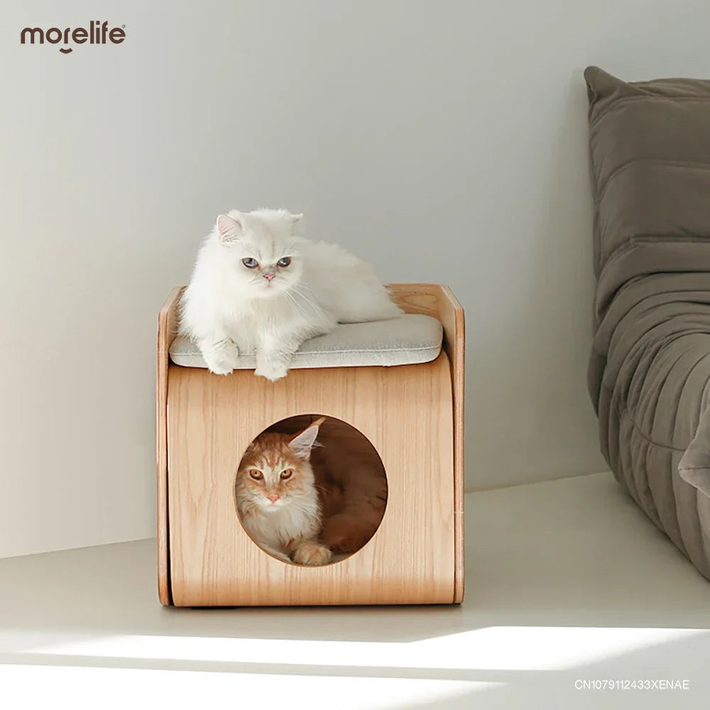Wood Tree Hole Cat Beds Tea Table