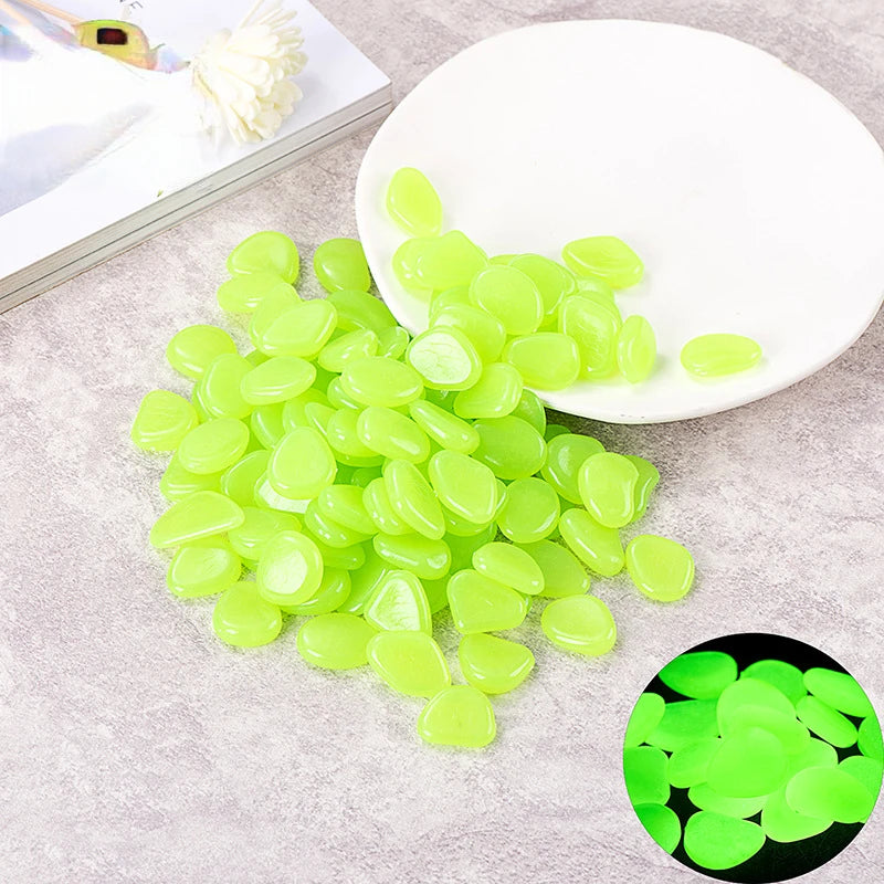 Glow-in-the-Dark 1000-2000pc Colorful Glowing Stones Garden Landscape