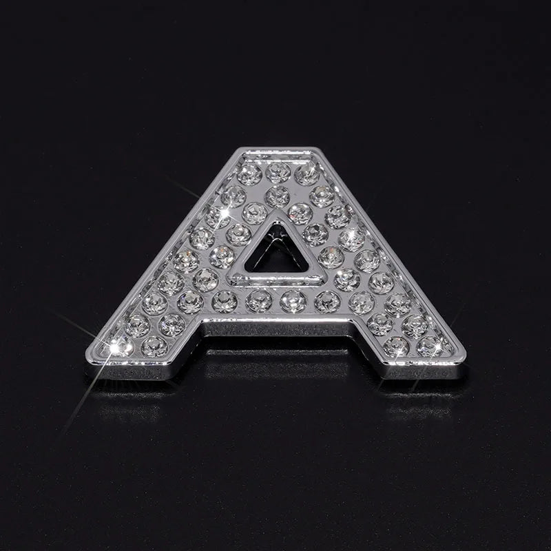 Silver Rhinestone Letters Numbers Car Stickers for Women and Girls