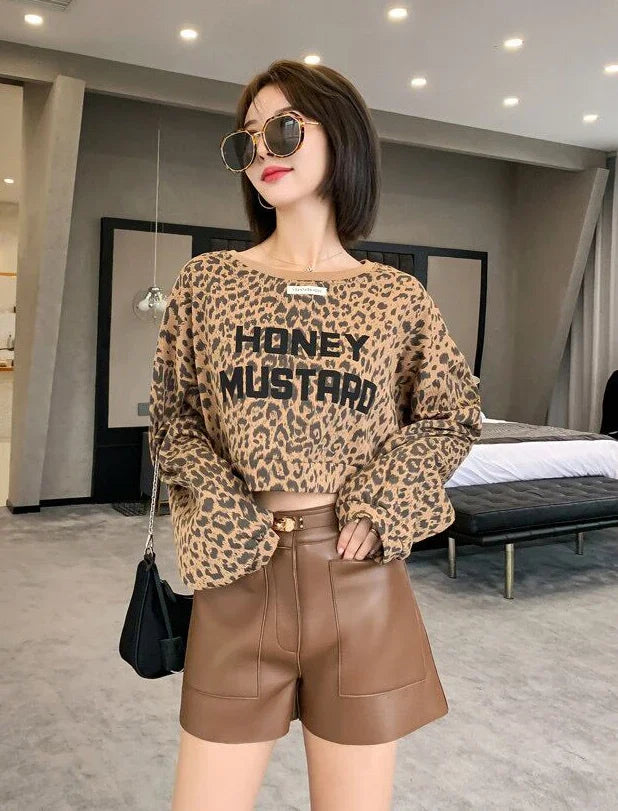 Real Sheepskin Leather Shorts