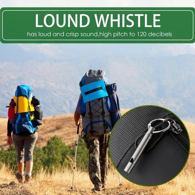 5PCS Outdoor Emergency Titanium Whistle High Decibel