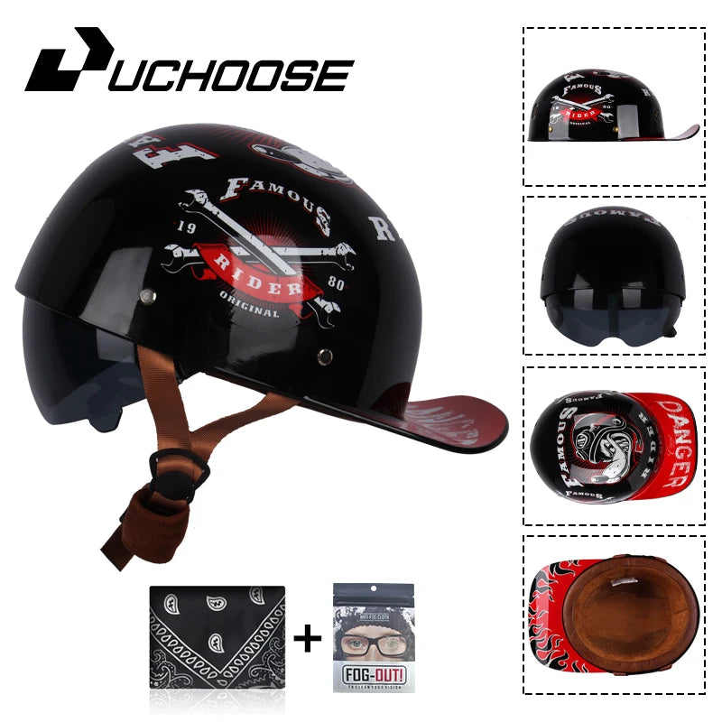 DS Baseball Cap Retro Helmet Vintage Open Face
