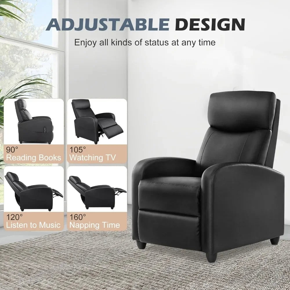 Leather Recliner Adjustable Home Theater Seating