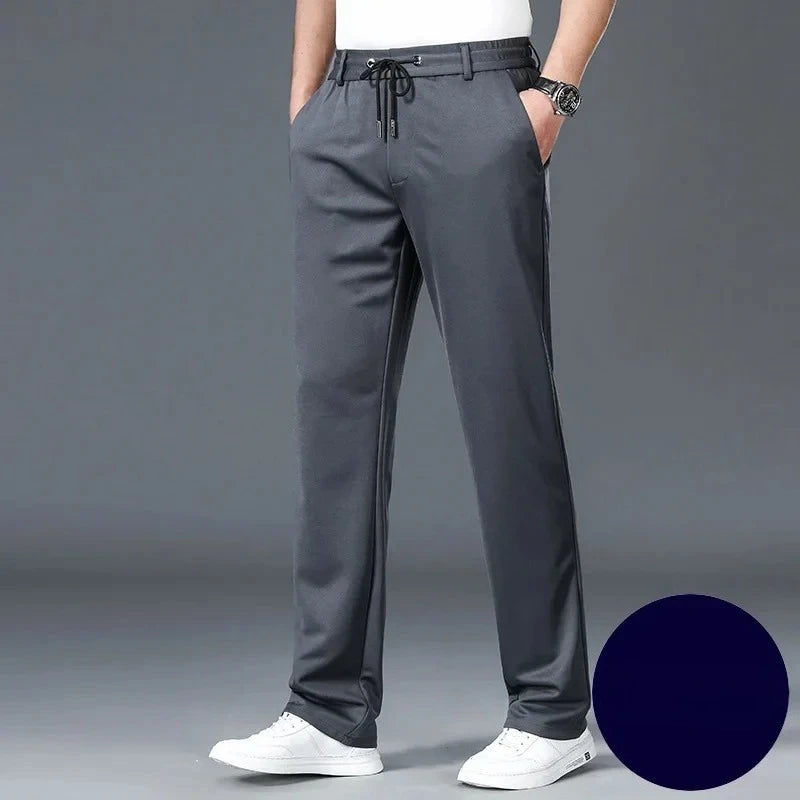 L-10XL Plus Size Men's Summer Straight Fit Elastic Waist Trousers