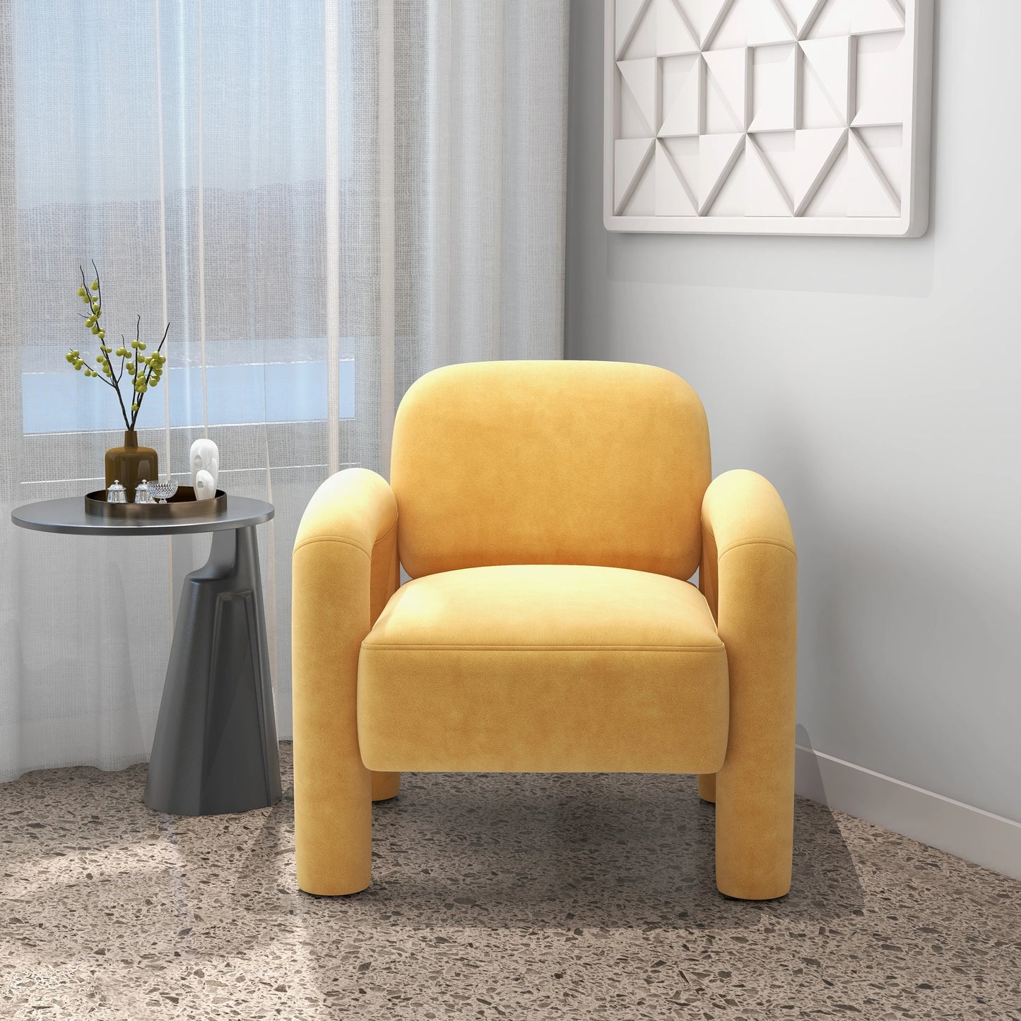 Mid-Century Modern Upholstered Accent Chair