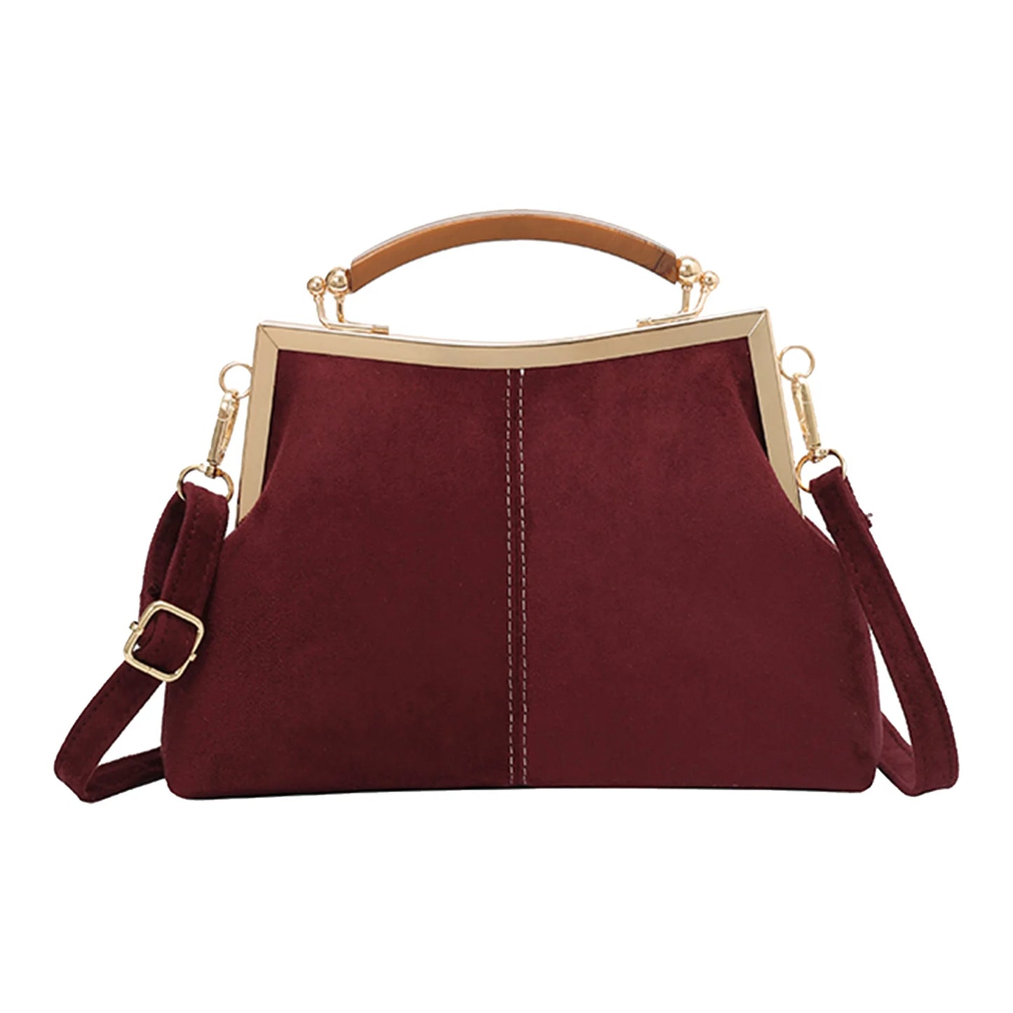 Faux Suede Fashion Handbag