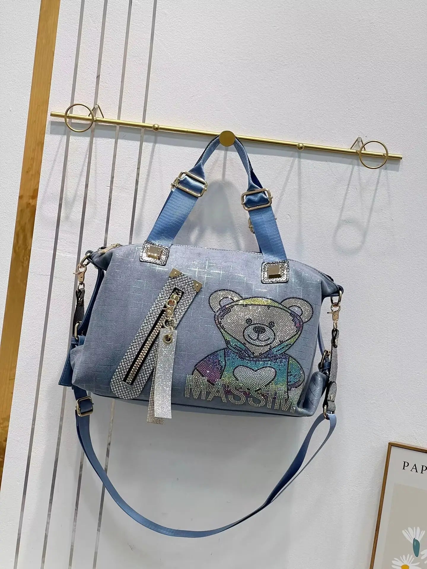 Womens High Capacity Cute Bear Shoulder Bag