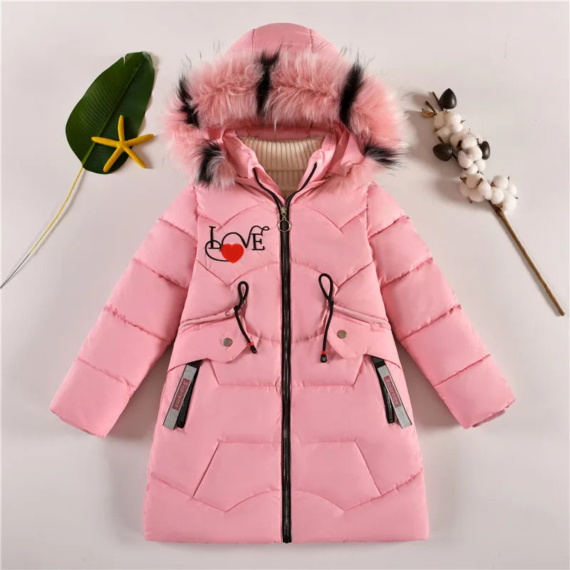 Winter Jacket Long Style Hooded Fur Collar