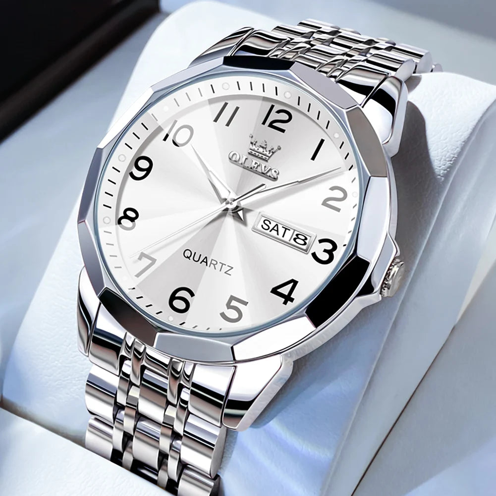 Quartz Waterproof Stainless Steel Luminous Wristwatch