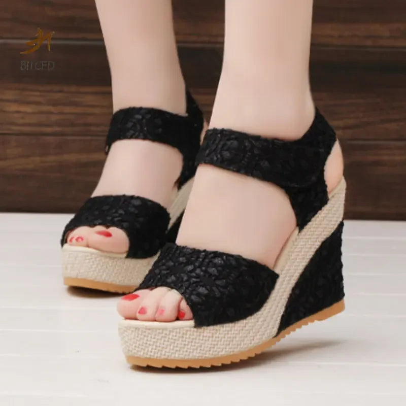 Womens Peep Toe Platform High Heel Sandals