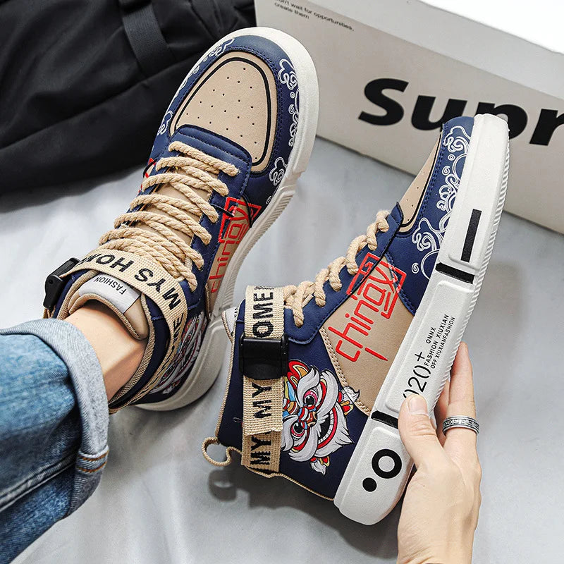 Fashion Print Skateboard Sport Shoes
