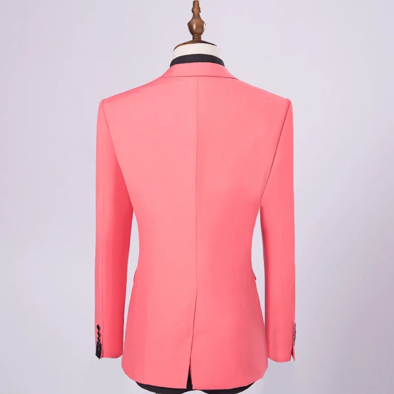 ( Jackets + Pants ) Solid Color Men's Business Suit