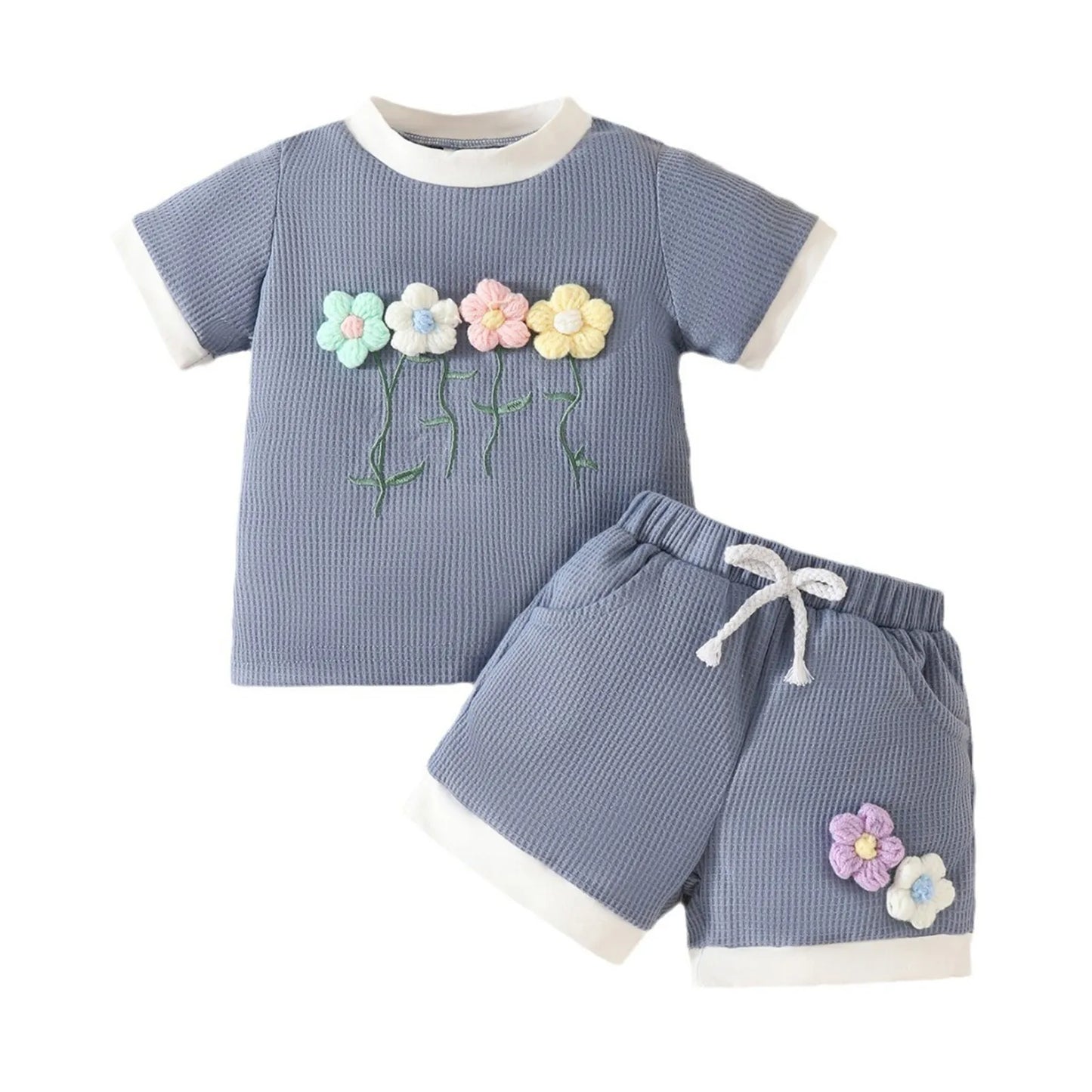 2Pc Short Sleeve T-shirt + Shorts Set