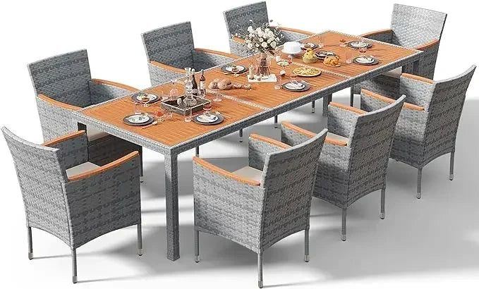 Patio Conversation Set with Acacia Wood Top