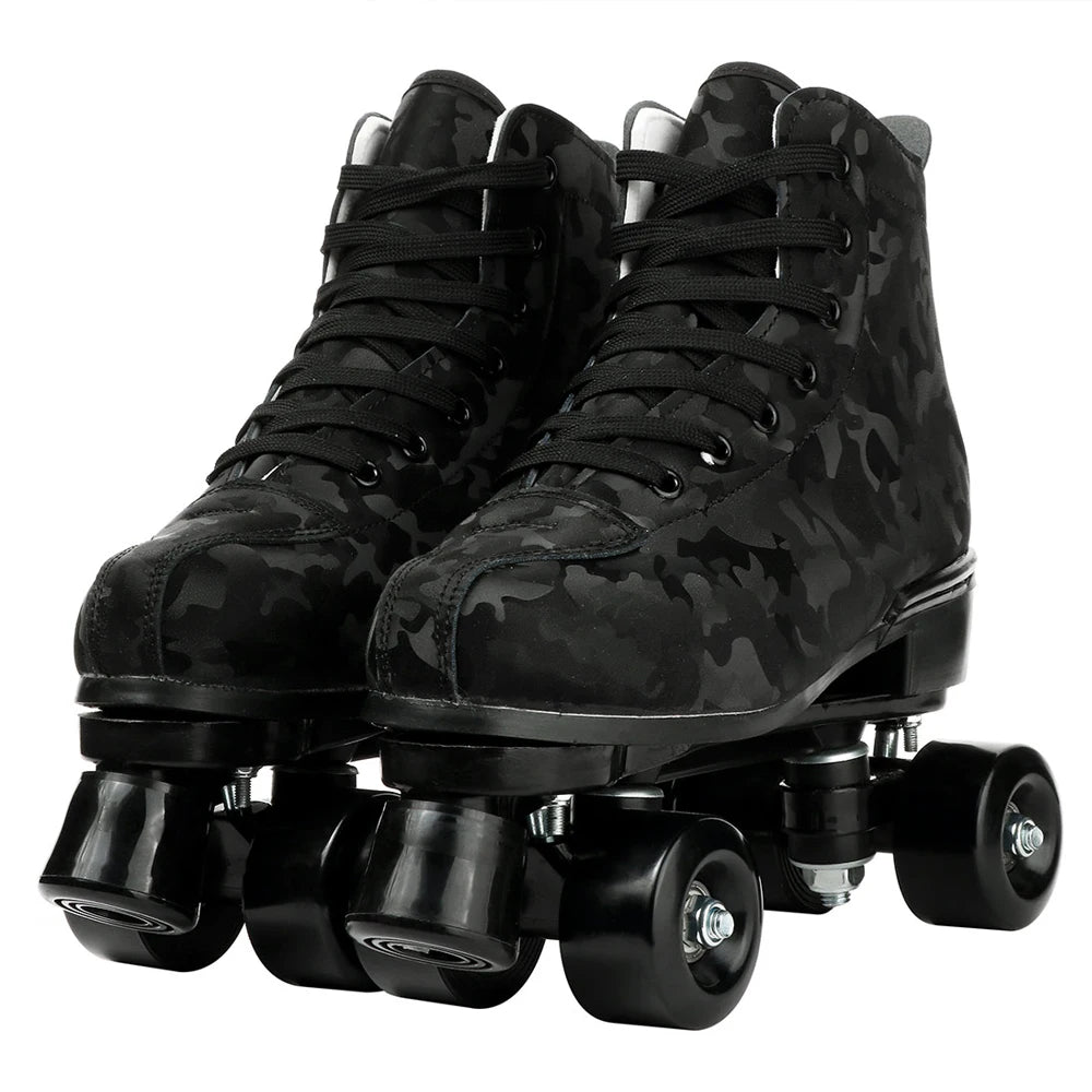 PU Leather Wheels Flash Roller Skates