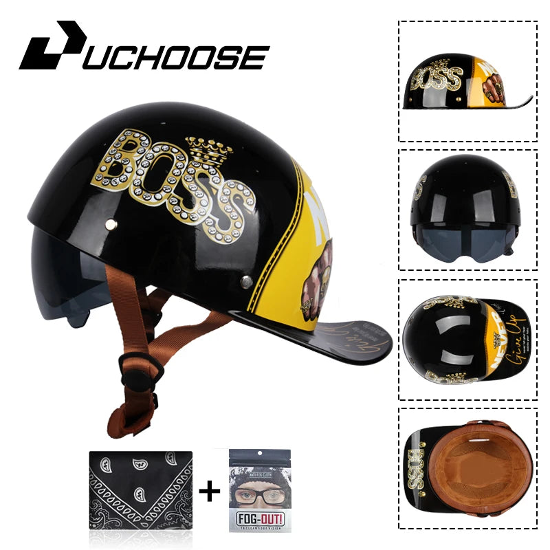 DS Baseball Cap Retro Helmet Vintage Open Face