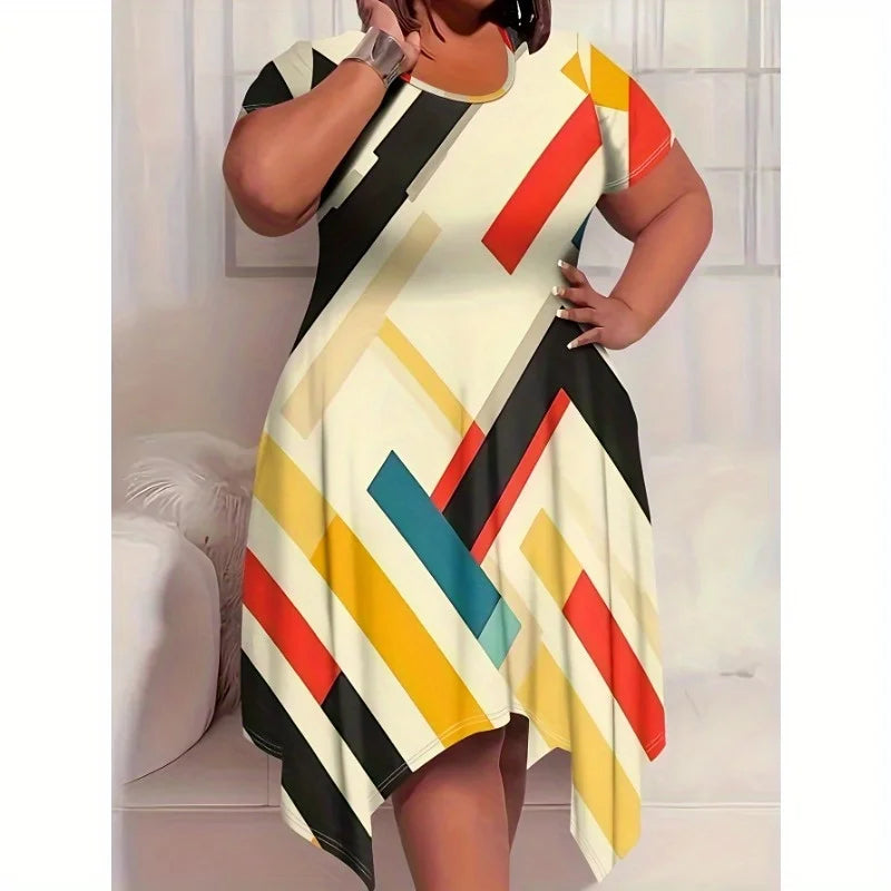 Irregular Hem Oversized Mid-Length Dress