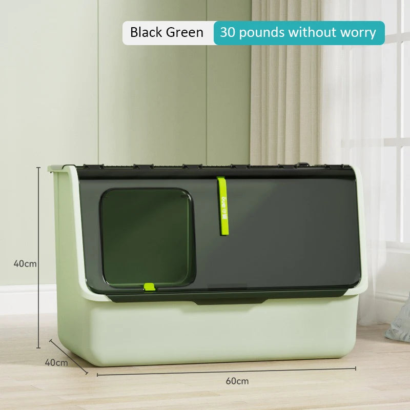 Top-Entry Cat Litter Box Extra Large Fully Enclosed Anti-Splash Mat Anti-Smell