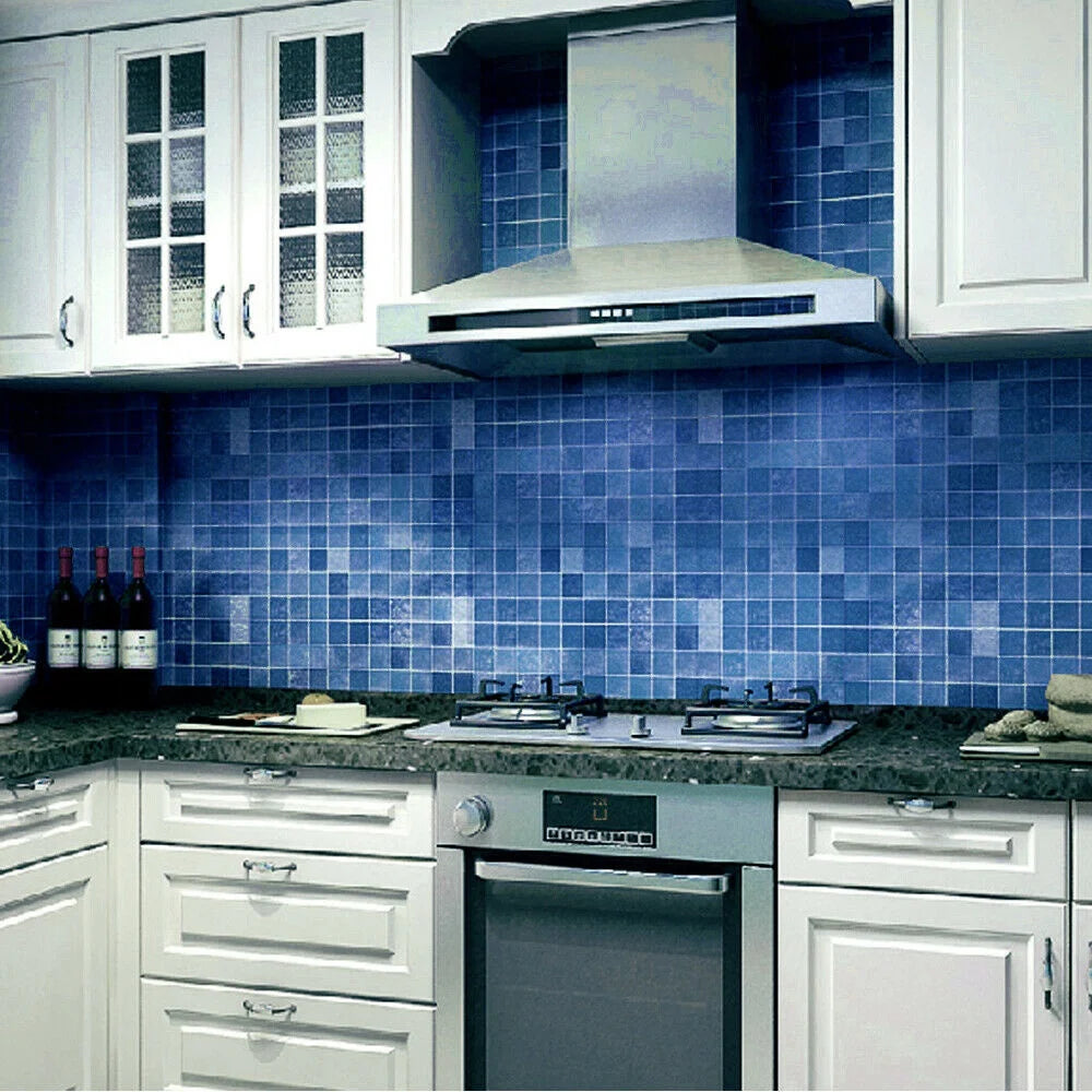 Blue Mosaic Self Adhesive Wallpaper Peel and Stick