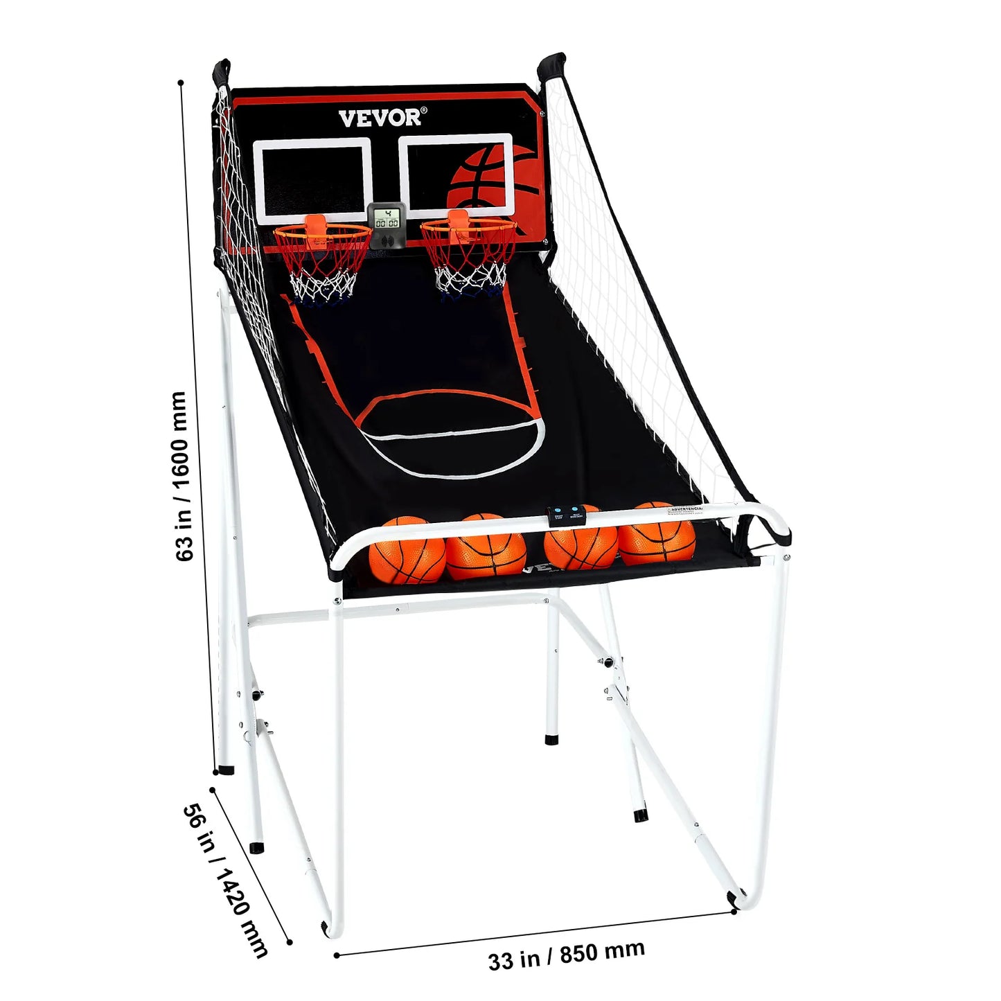 Indoor Basketball Game Dual Shot Sport w/ 4 Balls 8 Game Modes