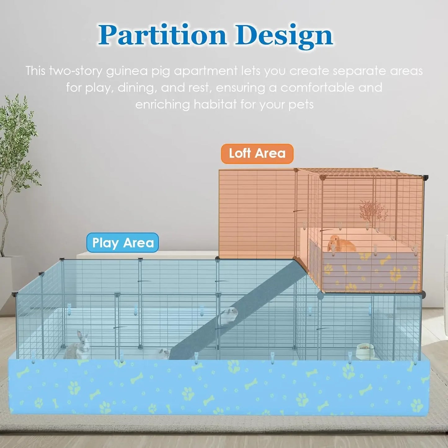 Guinea Pig Cage with Tarp and Bedding Pee Pad Liner